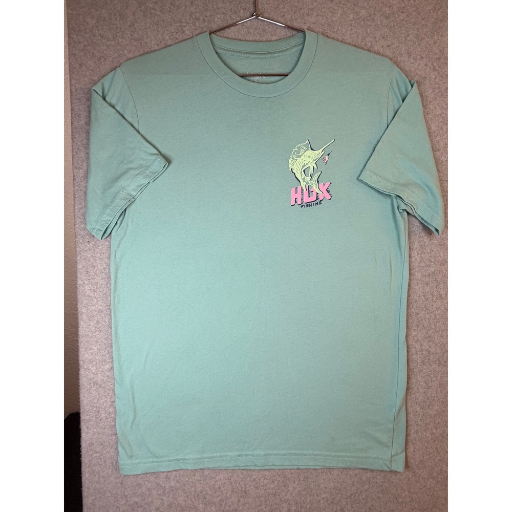 Huk Fishing Marlin Graphic T-Shirt Mens Small Seafoam Green Short Sleeve Tee